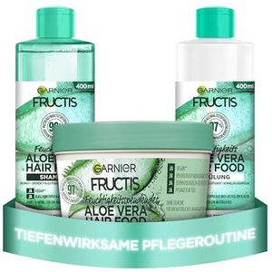 Garnier Fructis Hair Food 3 x 400 ml flessen voor droog haar met 3-in-1 masker, shampoo en conditioner, anti-kroes verzorging