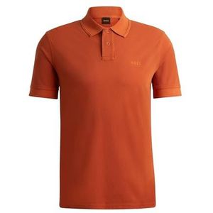 BOSS Premium katoenen piqué poloshirt voor heren in smalle pasvorm, Oranje