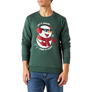 Jack & Jones JORTOON Sweatshirt met ronde hals Xmas trainingspak, trekgroen, L heren, Trekking Green