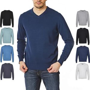 Castle Point Herentrui van 100% zacht katoen met V-hals, jeansblauw, maat XL