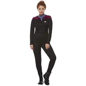 Smiffys Star Trek 52340L Officieel gelicentieerd Uniform Voyager Command voor dames, zwart, maat 44-46