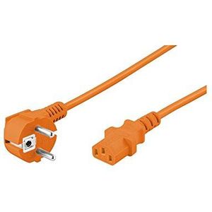 Wentronic haaks netsnoer (Schuko volgens IEC 320 C13-standaard), oranje 3 m