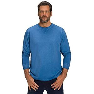JP 1880 Heren grote maten L-8XL T-shirt lange mouwen vintage look tot 8 XL 806164, blauw, 8XL, Blauw
