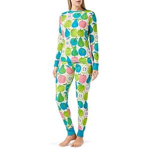 Hatley Pyjamaset met lange mouwen, Pijama voor dames, collage fruit, XS, fruitige collage