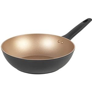 Russell Hobbs RH01672BEU7 Stoofpan met antiaanbaklaag, 28 cm, anti-aanbaklaag, duurzaam, zonder PFOA, geschikt voor inductiekookplaten en metaalselliën, Weelderijcollectie, zwart/goud