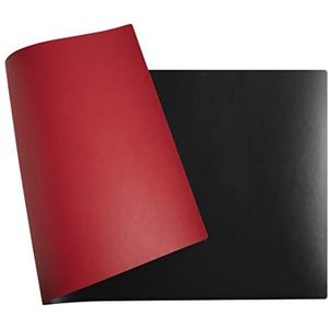 Exacompta - 1 zachte bureauonderlegger Home Office - van zacht kunstleer (polyurethaan), tweekleurig, zacht en duurzaam, formaat 43 x 90 cm, kleur zwart/rood - gerold
