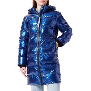 Love Moschino Hoogglanzende functionele jas voor dames, blauw, 72, Blauw
