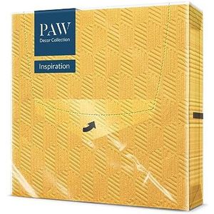 PAW - Papieren Servet (33 x 33 cm) I Set van 20 I Papieren Servet 3-laags I Wegwerp Servet - Herfst, Speciale gelegenheden, Ornamenten I Patroon: Inspiratie Oranje Textuur