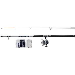 Shakespeare SALT Boat Basher Combo Hengel en haspel set, spinning combo met harde koffer, kunstaas en eindmateriaal, zeevissen, uniseks, blauw en wit, 2,40 m, 100-300 g