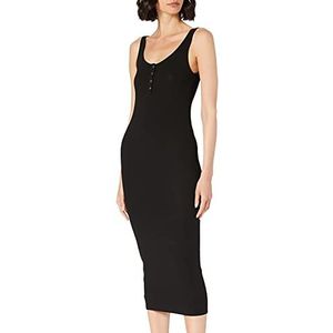 PIECES Vrouwelijke slim fit midi-jurk, zwart.