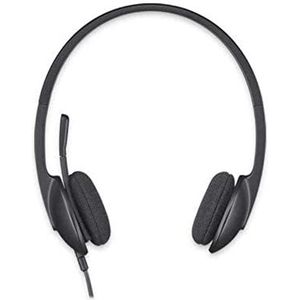 Logitech H340 hoofdtelefoon, bedraad, stereo, met roterende microfoon, noise-cancelling, USB, PC/Mac/Laptop/Chromebook - zwart