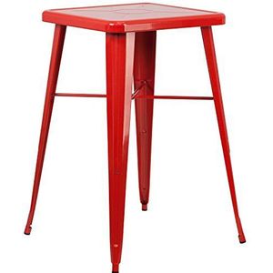 Flash Furniture Vierkante bartafel van metaal, rood, 93,98 x 65,41 x 15,24 cm