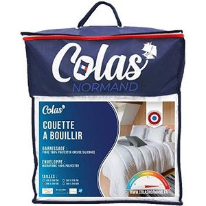COLAS NORMAND - Dekbed wasbaar op 95 °C – 200 x 200 cm – duurzaam – microvezel – zijdezacht en comfortabel – gemaakt in Frankrijk – wit