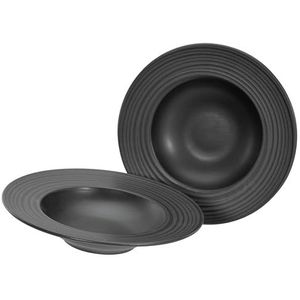 CreaTable, 21824 Serie Lava Stone Black 2-delig aardewerk servies