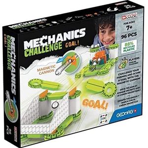 Geomag - Mechanics Challenge Goal - Educational and Creative Game for Children - Magnetic Building Blocks with Metal Spheres, Recycled Plastic - Set van 96 stuks
