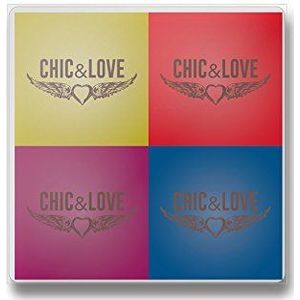 Chic & Love 11427 gum, transparant, 40 x 40 mm, 4 stuks