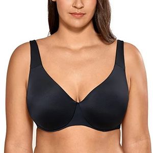 AISILIN Minimizer BH in grote maat met beugels zonder volledige vulling voor dames, zwart.