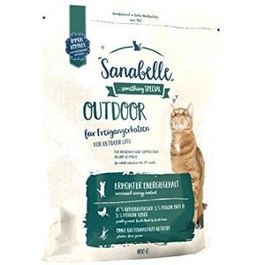 Sanabelle Outdoor | Droogvoer voor volwassen katten (vanaf de 12e maand) | Bijzonder geschikt voor korsetkatten met een hoge bewegingsomtrek | 6 x 400 g