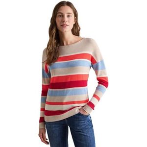 Cecil B303135 Gestreepte gestructureerde damestrui, Beige woestijn gemengd, L
