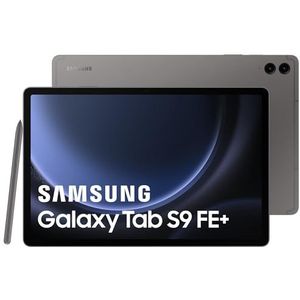 Samsung Galaxy Tab S9 FE+ tablet, 12,4 inch 5G 256 GB, S Pen inbegrepen, duurzame batterij, IP 68 gecertificeerd, antraciet, Franse versie