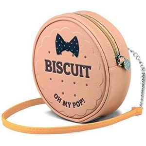 Oh My Pop! Pop! Biscuit ronde schoudertas Messenger tas, 18 cm, beige, Beige, 18 centimeters, Messenger Bag
