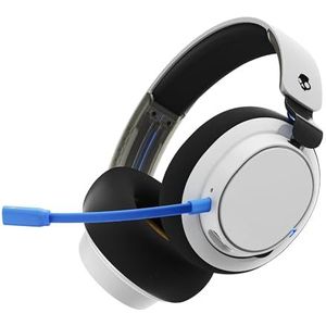 Skullcandy SLYR Pro Wireless Multi-Platform Over-Ear Gaming Headset met Ultra Low Latency USB-A Transmitter, compatibel met PlayStation of Xbox, PC, Nintendo Switch - wit/blauw