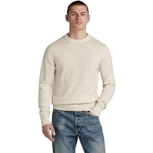 G-STAR RAW Premium Core R Knit Sweater Heren, Beige (Eggnog D21931-b692-g076)