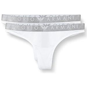 Emporio Armani Bikini ondergoed voor dames, verpakking van 2, wit, XL, Wit.