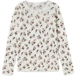 NAME IT Nkfwang Wool Needle Ls Top T-shirt met lange mouwen voor meisjes (1 stuk), Wit