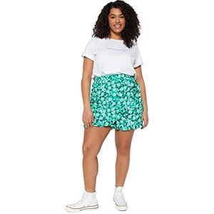 Trendyol Plus Size Shorts & Bermuda - Green - Normal Waist, Boxer enfant, vert, 44 Plus