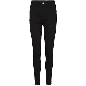 VERO MODA VMSANDRA Slim Fit Jeans voor dames, super hoge taille, zwart, S / 30L, SCHWARZ