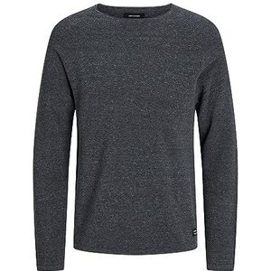 Jack & Jones Jjehill gebreide trui met ronde hals voor heren, Grijs (Dark Grey Melange Dark Grey Melange)