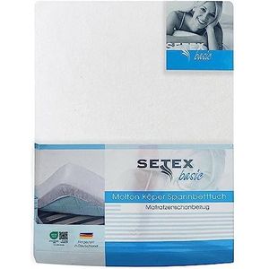 SETEX Molton Keper matrasbeschermer, hoeslaken, 120 x 200 cm, 100% katoen, basic, wit, 1308120200404002