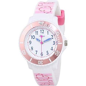 s.Oliver Meisjes analoog kwarts horloge met siliconen armband SO-4247-PQ, roze-wit, SO-3762-PQ, Band