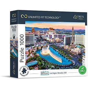 Trefl Prime-Puzzle UFT Cityscape: Las Vegas, Nevada, Verenigde Staten van Amerika - 1000 stukjes - Dikste karton, BIO, Entertainment Hoofdstad van de wereld, Stedelijk landschap, Casino's en hotels