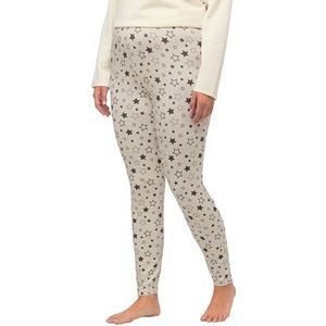 Ulla Popken Legging en jersey confortable imprimé pour femme, Craie., 45W / 32L