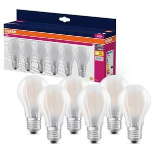 Osram LED Star Value A60, voordeelverpakking met 60 lampen, vervangt klassieke 60 W lampen, warm wit (2700 K), 6,5 W, E27, gloeidraadglas, niet dimbaar