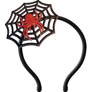 Folat 23856 Spinnenweb diadeem - Happy party, spookachtige Halloween-decoraties, themafeest: skelet, pompoen, de heks, meerkleurig