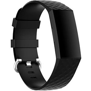 Ainiv Vervangende armband, verstelbare siliconen reservearmband, compatibel met Fitbit Charge 3/Fitbit Charge 4, klassieke sportbanden, armband voor vrouwen en mannen, klein