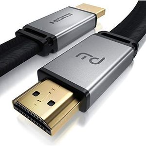 CSL - HDMI 2.1 kabel 8K 1m - platte kabel - 2K 4K 8K - UHD II - 3D TV - eARC - HDR10+ - 8K @ 60Hz met DSC - HDTV 7680x4320 - Nylon Brading - compatibel met Blu Ray PS5 4 Xbox S. Series S X