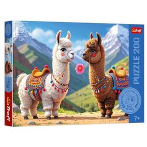 Trefl - The Treflik Family, Lamas colorés - Puzzle de 200 pièces - Un puzzle animalier coloré, pour les enfants âgés de 7 ans et plus