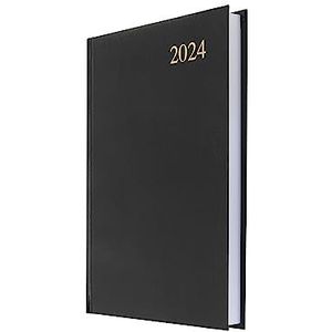 Collins Debden Essential dagplanner 2024-2024, pagina per dag en planner 2024, voor bedrijven, acemische en persoonlijke kantoren (A5, zwart)