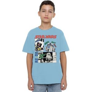 Star Wars Beep Boop R2D2 Uniseks T-shirt voor kinderen, lichtblauw, 9-10 jaar, lichtblauw, 9-10 jaar