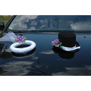 Sluier en hoed auto decoratie auto decoratie auto decoratie bruiloft decoratie paars