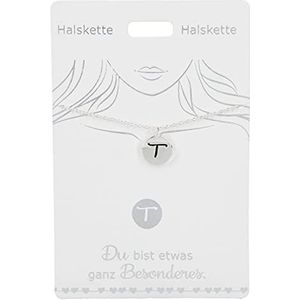 Depesche 4710-035 halsketting met hanger, letter T verzilverd, variabel in de lengte (42 cm + 5 cm), ideaal als cadeau of kleine attentie