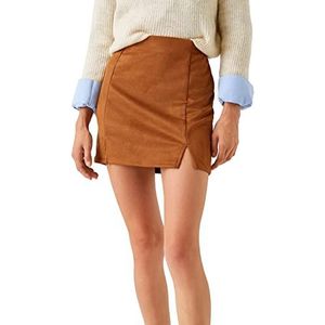 Koton Suede Leather Skirt Split Detailed Jupe femme, Brown (517), M