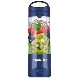 nutribullet Draagbare blender, draagbare blender, 475 ml, BPA-vrij, mini-blender, multifunctionele blender, USB-C-oplader, meer dan 15 mengcycli, nachtblauw, NBP003NBL