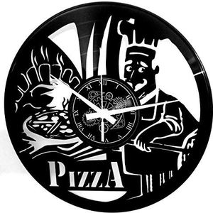 Vinyl Wandklok Handgemaakt Cadeau Home Decoraties Thuis Kantoor Keuken Taverne Pizza Pizzeria