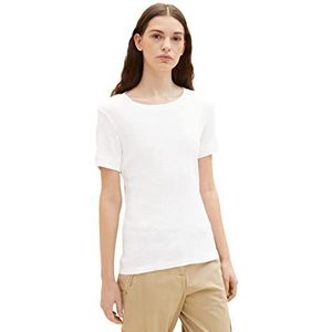 TOM TAILOR Dames T-shirt 1035475, 10315 - Whisper White, XS
