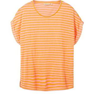 TOM TAILOR Denim 1036534 Basic T-shirt voor dames (1 stuk), 31709 - Roze gestreepte handgreep
